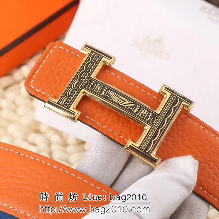 愛馬仕HERMES 純手工精湛原單車線 奢華立體紋 高端男士皮帶 HHG1458